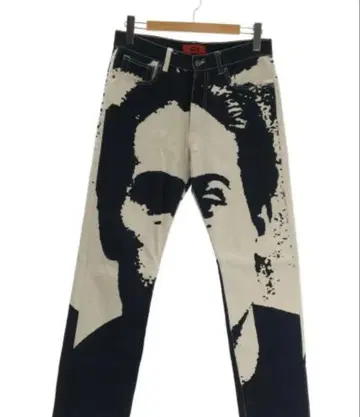 424 얼굴 프린트 슬림핏 데님