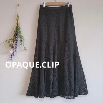 오파크 도트 클립 머메이드 스커트 [38] 허리밴딩 플레어 전체 레이스