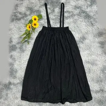 Ray BEAMS 서스펜더 플레어 스커트 블랙 사이즈 0