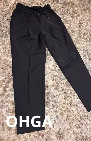 OHGA 블랙 슬랙스 팬츠