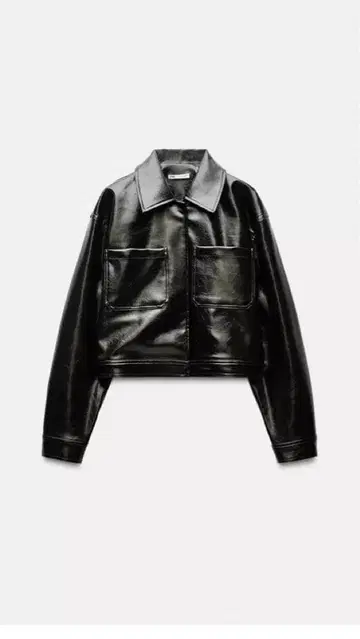 새상품 ZARA 페이크 가죽 자켓 블랙