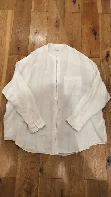 graphpaper 린넨 오버 사이즈 레귤러 카라 셔츠 화이트 F