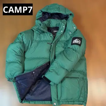 CAMP7 후드 부착 다운 자켓 M 그린