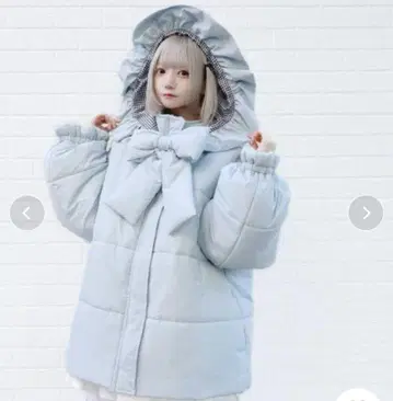 whinny 폭 리본 솜사탕 아우터