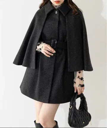 [ Chico ] 2way 판초 코트 / 그레이쉬 베이지