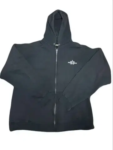 Hanes 블랙 집업 후드티 로얄 스타