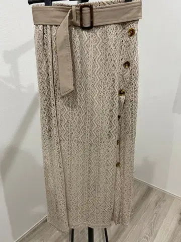 [ pumpkin port ] 롱 스커트 레이스 베이지