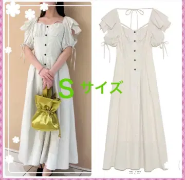 SNIDEL 슬리브 디자인 스퀘어넥 원피스 S 사이즈