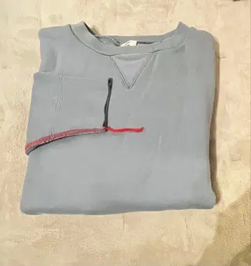 새상품급 6(ROKU) 코튼 우라케 컬러 스티치 크루넥 풀오버