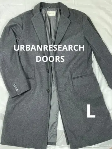 어반 리서치 도어스 체스터 코트 남성용 L 그레이 울 혼방