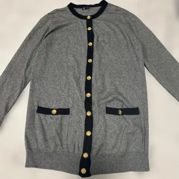 ROPE 그레이 바이컬러 니트 가디건 M 사이즈