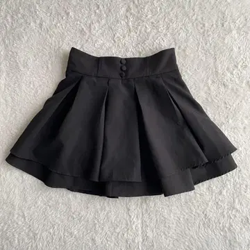 잉그 플레어 티어드 미니 스커트 F 박스 플리츠 성숙/러블리 블랙