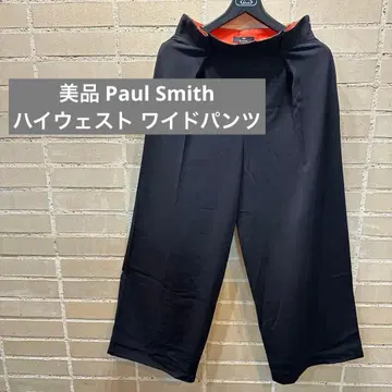 새상품급 Paul Smith 블랙 턱 와이드 팬츠 오렌지 하이웨스트
