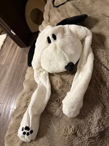 스누피 디자인 플리스 모자