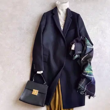 새상품급 THE RERACS 리라 울 코트 네이비 38