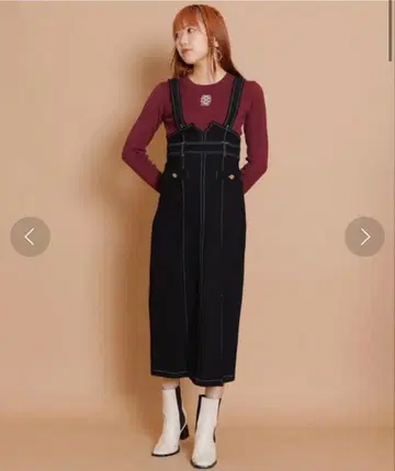 스트레치 서스펜더 포함 타이트 스커트