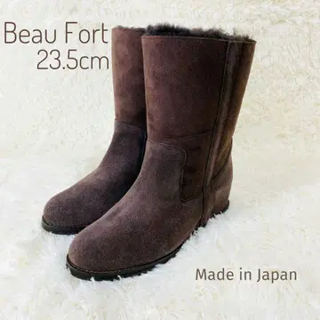 미사용 새상품급 Beau Fort 천연 가죽 어그 부츠 인힐 23.5