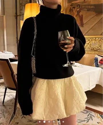 thetoe 퀼팅 플레어 스커트