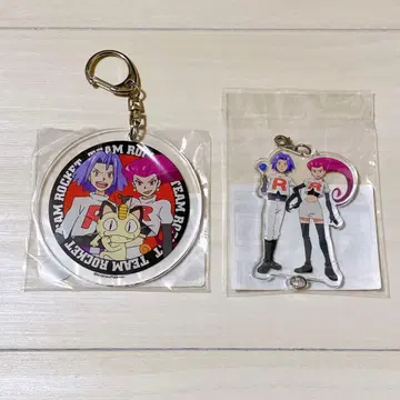 포켓몬 아크릴 키링 참 로켓단 로사(무사시) 로이(코지로) 2개