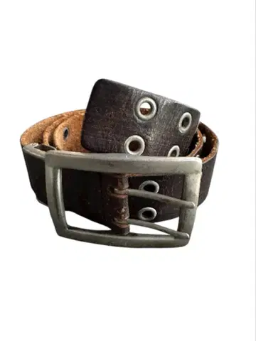 아이렛 디자인 페이디드 브라운 가죽 벨트