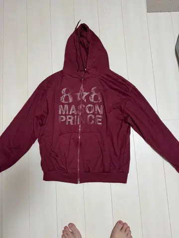 MAGENTA STUDIO 버건디 집업 후드티 y2k