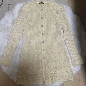 ROPE 아이보리 니트 원피스 긴팔