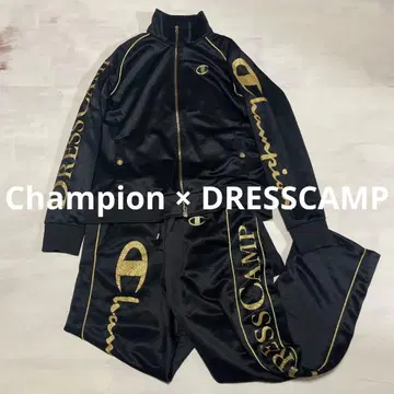 Champion x DRESSCAMP 트랙 자켓 셋업 블랙/골드