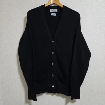 70s 80s 스코틀랜드제 발란타인 캐시미어 니트 가디건 블랙