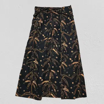 크리스찬 오자르 트로피컬 패턴 랩 스커트풍 롱 스커트 M