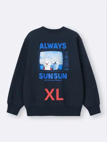 [ XL ] GU 퍼펫 스 헤비웨이트 맨투맨 네이비