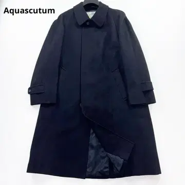 아쿠아 스큐텀 캐시미어 100 스텐카라 코트 롱 기장 영국제 네이비