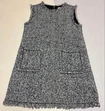 트위드 프린지 오버롤 스커트