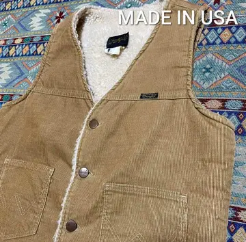 70s USA제 Wrangler 랭글러 코듀로이 보아 안감 베스트 S