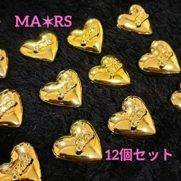 총 12개 MARS 골드 하트 모양 버튼 큐빅 스페어 버튼