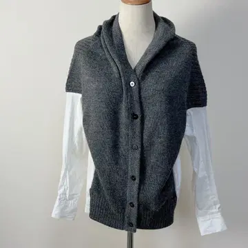 MARLENEDAM 알파카 100% 니트 베스트 화이트 셔츠 도킹 상의