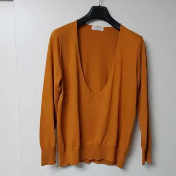 바지레 28 빅 사이즈 코튼 V넥 스웨터 오렌지 사이즈 15호
