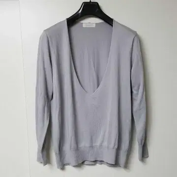 바지레 28 빅 사이즈 코튼 V넥 스웨터 그레이 사이즈 15호
