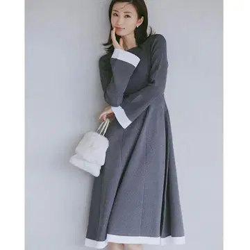 셀포드 벨 슬리브 홀 가먼트 원피스 GRY 38