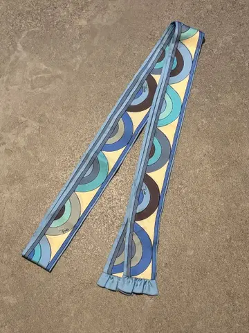 EMILIO PUCCI 리본 스카프 블루 계열