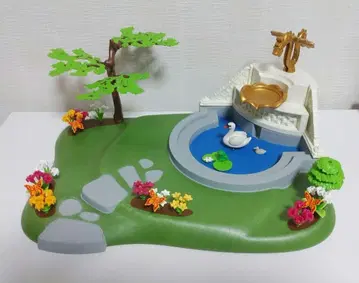 플레이모빌 잔디꽃 정원 세트 정원 분수