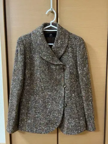 AUCH 브라운 계열 트위드 자켓 40