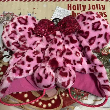 디즈니 레오파드 무늬 팬캡 레오파드 핑크 미니