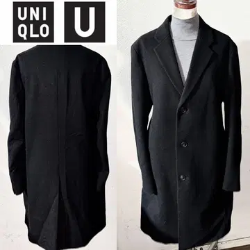 새상품급 유니클로 고급 캐시미어 기모 울 체스터 코트 M 블랙 아우터