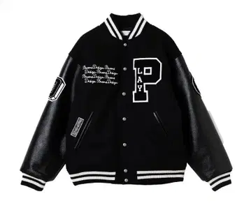 BEAMS DESIGN 바시티 자켓 블랙