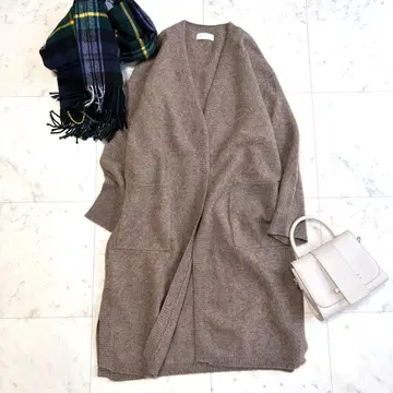 새상품급 RIVE DROITE 야크100% 가디건 v넥 브라운