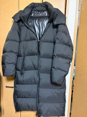 UNIQLO 질 샌더 콜라보 다운 롱 코트 S 블랙