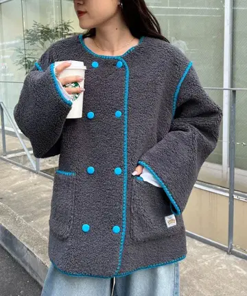 [ HELLO.SANFRANCISCO ] 조개 스티치 보아 자켓