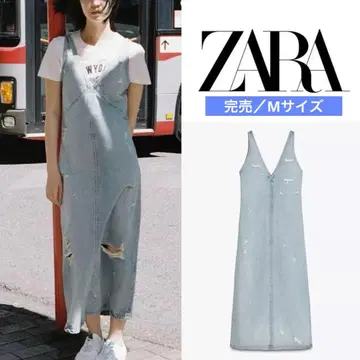 [ M 사이즈 ] 자라 TRF 데미지 가공 데님 원피스 완판 사이즈