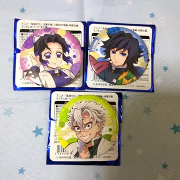 귀멸의 칼날 전집중전 캔뱃지 기유 시노부 사네미