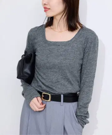 미사용 새상품 SLOBE IENA TC 슬라브 와이드 넥 롱 TEE